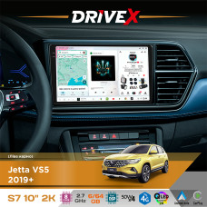 Штатна магнітола для Jetta VS5 2019+ DriveX S7 2K QLED 10" Android 8-ядерний 2.7ГГц 6x64Гб SIM-картка 3G/4G AK7808 AB 4x50W DSP AK7739 VELVET бездротовий CarPlay та AndroidAuto