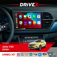 Штатна магнітола для Jetta VS5 2019+ DriveX UN8 QLED 10" Android 4-ядерний 2x32Гб 4x45W бездротовий CarPlay та AndroidAuto