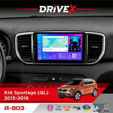 Штатна магнітола для KIA Sportage (QL) 2015-2018 DriveX A-903 QLED 9" Android 4-ядерний 2+32Гб 4x50W(TDA7851) бездротовий CarPlay та AndroidAuto