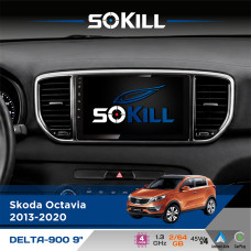 Штатна магнітола для KIA Sportage (QL) 2015-2018 SoKill DELTA-900 9" Android 4-ядерний 2+64Гб 4x45W бездротовий CarPlay та AndroidAuto