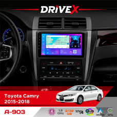 Штатна магнітола для Toyota Aurion 2015-2018 DriveX A-903 QLED 9" Android 4-ядерний 2+32Гб 4x50W(TDA7851) бездротовий CarPlay та AndroidAuto