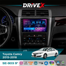 Штатна магнітола для Toyota Camry 2015-2018 DriveX SE-903 QLED 9" Android 8-ядерний 4+64Гб SIM-картка 3G/4G DSP 4x50W(TDA7851) бездротовий CarPlay та AndroidAuto