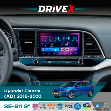 Штатна магнітола для Hyundai Elantra (AD) 2016-2020 DriveX SE-911 4+64Гб QLED 9" Android 4-ядерний 4x50W(TDA7851) DSP бездротовий CarPlay та AndroidAuto