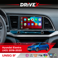 Штатна магнітола для Hyundai Elantra (AD) 2016-2020 DriveX UN5 QLED 9" Android 4-ядерний 2+32Гб 4x45W бездротовий CarPlay та AndroidAuto