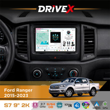 Штатна магнітола для Ford Ranger 2015-2023 DriveX S7 2K QLED 9" Android 8-ядерний 2.7ГГц 6x64Гб SIM-картка 3G/4G AK7808 AB 4x50W DSP AK7739 VELVET бездротовий CarPlay та AndroidAuto
