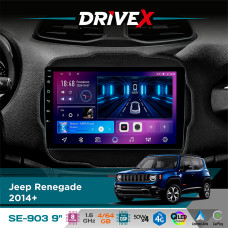 Штатна магнітола для Jeep Renegade 2014+ DriveX SE-903 QLED 9" Android 8-ядерний 4+64Гб SIM-картка 3G/4G DSP 4x50W(TDA7851) бездротовий CarPlay та AndroidAuto