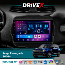 Штатна магнітола для Jeep Renegade 2014+ DriveX SE-911 4+64Гб QLED 9" Android 4-ядерний 4x50W(TDA7851) DSP бездротовий CarPlay та AndroidAuto