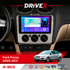 Штатна магнітола для Ford Focus 2005-2011 DriveX A-903 QLED 9" Android 4-ядерний 2+32Гб 4x50W(TDA7851) бездротовий CarPlay та AndroidAuto