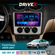 Штатна магнітола для Ford Focus 2005-2011 DriveX SE-911 4+64Гб QLED 9" Android 4-ядерний 4x50W(TDA7851) DSP бездротовий CarPlay та AndroidAuto