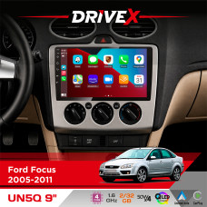 Штатна магнітола для Ford Focus 2005-2011 DriveX UN5 QLED 9" Android 4-ядерний 2+32Гб 4x45W бездротовий CarPlay та AndroidAuto