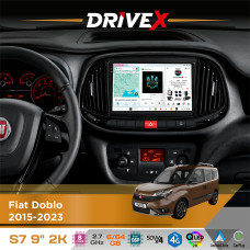 Штатна магнітола для Fiat Doblo 2015-2023 DriveX S7 2K QLED 9" Android 8-ядерний 2.7ГГц 6x64Гб SIM-картка 3G/4G AK7808 AB 4x50W DSP AK7739 VELVET бездротовий CarPlay та AndroidAuto