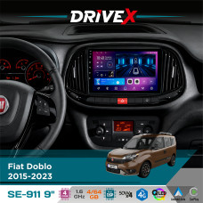 Штатна магнітола для Fiat Doblo 2015-2023 DriveX SE-911 4+64Гб QLED 9" Android 4-ядерний 4x50W(TDA7851) DSP бездротовий CarPlay та AndroidAuto