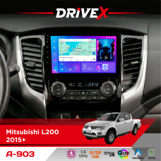 Штатна магнітола для Mitsubishi L200 2015+ DriveX A-903 QLED 9" Android 4-ядерний 2+32Гб 4x50W(TDA7851) бездротовий CarPlay та AndroidAuto