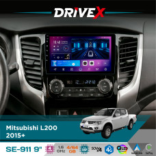 Штатна магнітола для Mitsubishi L200 2015+ DriveX SE-911 4+64Гб QLED 9" Android 4-ядерний 4x50W(TDA7851) DSP бездротовий CarPlay та AndroidAuto