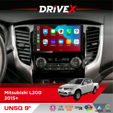 Штатна магнітола для Mitsubishi Pajero Sport 2015-2019 DriveX UN5 QLED 9" Android 4-ядерний 2+32Гб 4x45W бездротовий CarPlay та AndroidAuto