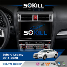 Штатна магнітола для Subaru Legacy 2014-2020 SoKill DELTA-900 9" Android 4-ядерний 2+64Гб 4x45W бездротовий CarPlay та AndroidAuto
