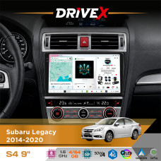 Штатна магнітола для Subaru Outback 2014-2020 DriveX S4 QLED 9" Android 8-ядерний 1.6ГГц 4x64Гб SIM-картка 3G/4G TDA7851 4x50W DSP AK7604 бездротовий CarPlay та AndroidAuto