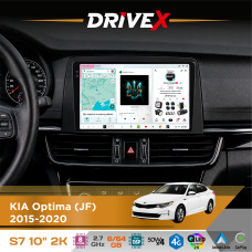 Штатна магнітола для KIA Optima (JF) 2015-2020 DriveX S7 2K QLED 10" Android 8-ядерний 2.7ГГц 6x64Гб SIM-картка 3G/4G AK7808 AB 4x50W DSP AK7739 VELVET бездротовий CarPlay та AndroidAuto