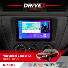 Штатна магнітола для Mitsubishi Lancer IX 2000-2010 DriveX A-903 QLED 9" Android 4-ядерний 2+32Гб 4x50W(TDA7851) бездротовий CarPlay та AndroidAuto