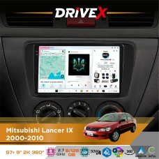 Штатна магнітола для Mitsubishi Lancer IX 2000-2010 DriveX S7+ 2K QLED 9" Android 8-ядерний 2.7ГГц 8x128Гб SIM-картка 3G/4G AK7808 AB 4x50W 360° DSP AK7739 VELVET бездротовий CarPlay та AndroidAuto