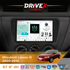 Штатна магнітола для Mitsubishi Lancer IX 2000-2010 DriveX S7 2K QLED 9" Android 8-ядерний 2.7ГГц 6x64Гб SIM-картка 3G/4G AK7808 AB 4x50W DSP AK7739 VELVET бездротовий CarPlay та AndroidAuto