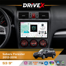 Штатна магнітола для Subaru Impreza 2011-2016 DriveX S3 QLED 9" Android 8-ядерний 1.6ГГц 4x64Гб SIM-картка 3G/4G 7388 4x45W ASP TM2313 бездротовий CarPlay та AndroidAuto