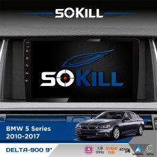 Штатна магнітола для BMW 5 Series (F18) 2009-2017 SoKill DELTA-900 9" Android 4-ядерний 2+64Гб 4x45W бездротовий CarPlay та AndroidAuto
