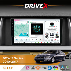 Штатна магнітола для BMW M5 (F10) 2009-2017 DriveX S3 QLED 9" Android 8-ядерний 1.6ГГц 4x64Гб SIM-картка 3G/4G 7388 4x45W ASP TM2313 бездротовий CarPlay та AndroidAuto