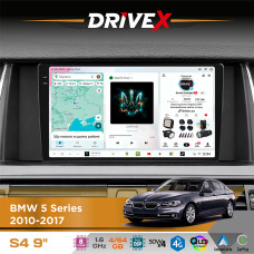 Штатна магнітола для BMW M5 (F10) 2009-2017 DriveX S4 QLED 9" Android 8-ядерний 1.6ГГц 4x64Гб SIM-картка 3G/4G TDA7851 4x50W DSP AK7604 бездротовий CarPlay та AndroidAuto