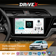 Штатна магнітола для Volkswagen Touran 2015-2020 DriveX S7 2K QLED 10" Android 8-ядерний 2.7ГГц 6x64Гб SIM-картка 3G/4G AK7808 AB 4x50W DSP AK7739 VELVET бездротовий CarPlay та AndroidAuto