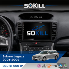 Штатна магнітола для Subaru Outback 2003-2009 SoKill DELTA-900 9" Android 4-ядерний 2+64Гб 4x45W бездротовий CarPlay та AndroidAuto