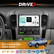 Штатна магнітола для KIA Sorento (BL) 2006-2009 DriveX S7 2K QLED 9" Android 8-ядерний 2.7ГГц 6x64Гб SIM-картка 3G/4G AK7808 AB 4x50W DSP AK7739 VELVET бездротовий CarPlay та AndroidAuto