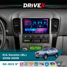 Штатна магнітола для KIA Sorento (BL) 2006-2009 DriveX SE-903 QLED 9" Android 8-ядерний 4+64Гб SIM-картка 3G/4G DSP 4x50W(TDA7851) бездротовий CarPlay та AndroidAuto