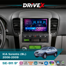 Штатна магнітола для KIA Sorento (BL) 2006-2009 DriveX SE-911 4+64Гб QLED 9" Android 4-ядерний 4x50W(TDA7851) DSP бездротовий CarPlay та AndroidAuto
