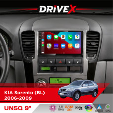 Штатна магнітола для KIA Sorento (BL) 2006-2009 DriveX UN5 QLED 9" Android 4-ядерний 2+32Гб 4x45W бездротовий CarPlay та AndroidAuto
