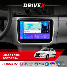 Штатна магнітола для Skoda Fabia 2007-2014 DriveX A-1003 QLED 10" Android 2+32Гб 4-ядерний 4x50W(TDA7851) бездротовий CarPlay та AndroidAuto