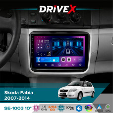 Штатна магнітола для Skoda Fabia 2007-2014 DriveX SE-1003 QLED 10" Android 8-ядерний 4+64Гб SIM-картка 3G/4G DSP 4x50W(TDA7851) бездротовий CarPlay та AndroidAuto