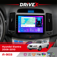 Штатна магнітола для Hyundai Elantra 2006-2010 DriveX A-903 QLED 9" Android 4-ядерний 2+32Гб 4x50W(TDA7851) бездротовий CarPlay та AndroidAuto