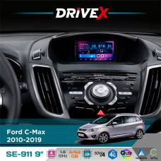 Штатна магнітола для Ford C-Max 2010-2019 DriveX SE-911 4+64Гб QLED 9" Android 4-ядерний 4x50W(TDA7851) DSP бездротовий CarPlay та AndroidAuto
