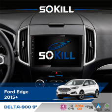 Штатна магнітола для Ford Edge 2015+ SoKill DELTA-900 9" Android 4-ядерний 2+64Гб 4x45W бездротовий CarPlay та AndroidAuto