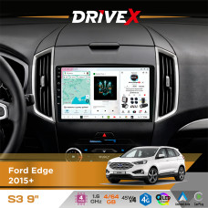 Штатна магнітола для Ford Edge 2015+ DriveX S3 QLED 9" Android 8-ядерний 1.6ГГц 4x64Гб SIM-картка 3G/4G 7388 4x45W ASP TM2313 бездротовий CarPlay та AndroidAuto