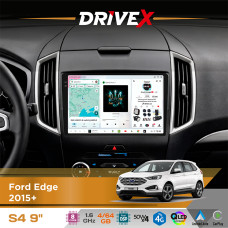 Штатна магнітола для Ford Edge 2015+ DriveX S4 QLED 9" Android 8-ядерний 1.6ГГц 4x64Гб SIM-картка 3G/4G TDA7851 4x50W DSP AK7604 бездротовий CarPlay та AndroidAuto