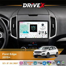 Штатна магнітола для Ford Edge 2015+ DriveX S7+ 2K QLED 9" Android 8-ядерний 2.7ГГц 8x128Гб SIM-картка 3G/4G AK7808 AB 4x50W 360° DSP AK7739 VELVET бездротовий CarPlay та AndroidAuto