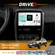 Штатна магнітола для Dacia Logan 2012-2020 DriveX S7+ 2K QLED 9" Android 8-ядерний 2.7ГГц 8x128Гб SIM-картка 3G/4G AK7808 AB 4x50W 360° DSP AK7739 VELVET бездротовий CarPlay та AndroidAuto