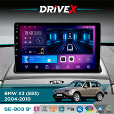 Штатна магнітола для BMW X3 (E83) 2004-2010 DriveX SE-903 QLED 9" Android 8-ядерний 4+64Гб SIM-картка 3G/4G DSP 4x50W(TDA7851) бездротовий CarPlay та AndroidAuto
