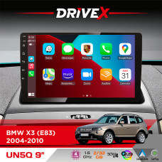 Штатна магнітола для BMW X3 (E83) 2004-2010 DriveX UN5 QLED 9" Android 4-ядерний 2+32Гб 4x45W бездротовий CarPlay та AndroidAuto