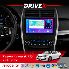 Штатна магнітола для Toyota Camry (USA) 2015-2017 DriveX A-1003 QLED 10" Android 2+32Гб 4-ядерний 4x50W(TDA7851) бездротовий CarPlay та AndroidAuto