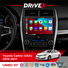 Штатна магнітола для Toyota Camry (USA) 2015-2017 DriveX UN8 QLED 10" Android 4-ядерний 2x32Гб 4x45W бездротовий CarPlay та AndroidAuto