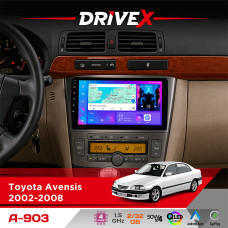 Штатна магнітола для Toyota Avensis 2002-2008 DriveX A-903 QLED 9" Android 4-ядерний 2+32Гб 4x50W(TDA7851) бездротовий CarPlay та AndroidAuto