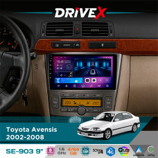 Штатна магнітола для Toyota Avensis 2002-2008 DriveX SE-903 QLED 9" Android 8-ядерний 4+64Гб SIM-картка 3G/4G DSP 4x50W(TDA7851) бездротовий CarPlay та AndroidAuto